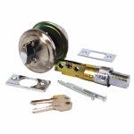 UNITED STATES HDW MFG/U S HARDWARE RV Entrance Deadbolt, 2-3/8 In., Brushed Stainless Steel