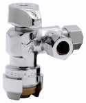SHARKBITE SharkBite Max Series UR25558 Dual Outlet Angle Stop Ball Valve, 1/2 x 3/8 x 3/8 in Connection, 125 psi Pressure PLUMBING, HEATING & VENTILATION SHARKBITE
