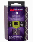 3M COMPANY 3-in-1 Sanding Sponge, Medium 80 Grit