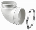 LAMBRO INDUSTRIES 4 In. Quick Fit Clothes Dryer Exhaust Elbow, ABS White Plastic