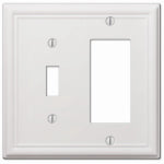 AMERTAC-WESTEK Chelsea Wall Plate, White, Steel, 1 Toggle/ 1 Rocker