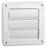 LAMBRO Lambro 2676W Louvered Vent, 4 in L, 4.64 in W, Plastic, White, Wall Installation PLUMBING, HEATING & VENTILATION LAMBRO