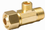 B&K LLC Supply Stop Extender Pipe Tee, Brass, 1/2 x 1/2 x 3/8 In. Compression PLUMBING, HEATING & VENTILATION B&K LLC