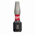 MILWAUKEE Milwaukee SHOCKWAVE 48-32-4722 Insert Bit, #2 Drive, Square Recess Drive, 1/4 in Shank, Hex Shank, 1 in L, Steel TOOLS MILWAUKEE