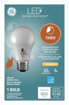 GE GE LED+ 93127245 Timer LED Light Bulb, General-Purpose, A19 Lamp, 60 W Equivalent, Medium (E26) Lamp Base, White ELECTRICAL GE