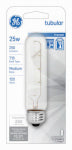 GE GE 45513 Display Bulb, 25 W, T10 Lamp, E26 Medium Lamp Base, 250 Lumens, 2500 K Color Temp, Frosted Light ELECTRICAL GE