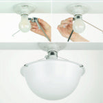 E-Z SHADE LLC Clip On Ceiling Light Bulb Cover, White Plastic