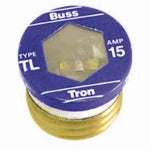 BUSSMANN Bussmann BP/TL-15 Plug Fuse, 15 A, 125 V, 10 kA Interrupt, Time Delay Fuse, Plastic Body ELECTRICAL BUSSMANN