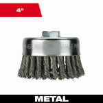 MILWAUKEE ELECTRIC TOOL CORP Knot Wire Cup Grinder Brush, Carbon Steel, 4 In. TOOLS MILWAUKEE ELECTRIC TOOL CORP