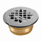 OATEY COMPANY No-Caulk Shower Drain With Steel Strainer Cover, Brass