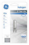 GE GE Edison Series 16755 Halogen Bulb, 40 W, G9 Lamp Base, T4 Lamp, White Light, 480 Lumens, 2750 K Color Temp ELECTRICAL GE