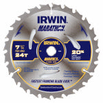 IRWIN INDUSTRIAL TOOL CO Marathon C3 Circular Saw Blade, Carbide Tipped, 24-Tooth x 7-1/4 In. TOOLS IRWIN INDUSTRIAL TOOL CO