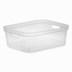 STERILITE Short Storage Bin, Clear, 15 x 12-1/4 x 5-1/4 In.