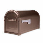 ARCHITECTURAL MAILBOXES Hillsborough Mailbox, Post Mount, Copper Aluminum, 9.6 x 11.1 x 21.3-In.