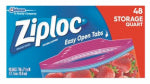ZIPLOC ZIPLOC�� SUSO STORAGE BAG QUART 48 CT HOUSEWARES ZIPLOC