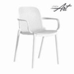 CMT COMMERCE LLC Art Berlin Arm Chair, White Plastic