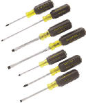 KLEIN Klein Tools 85076 General Purpose Screwdriver Set, 7-Piece, Steel, Chrome, Black, Specifications: Round, Square Shank TOOLS KLEIN