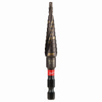 MILWAUKEE Milwaukee SHOCKWAVE Impact Duty 48-89-9241 Step Drill Bit, 1/8 to 1/2 in Dia, Spiral Flute, 2-Flute, Hex Shank TOOLS MILWAUKEE