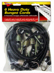 KEEPER Keeper 06356 Bungee Cord, Rubber, Hook End, 6/PK AUTOMOTIVE KEEPER