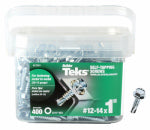 TEKS Teks 21341 Screw, #12 Thread, 1 in L, Hex Drive, Self-Drilling, Self-Tapping Point, Steel, Zinc, 400 PAIL HARDWARE & FARM SUPPLIES TEKS