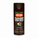 KRYLON Krylon K02728007 Spray Paint, 12 oz Can, 25 sq-ft Coverage Area, Acrylic Base, Flat, Black PAINT KRYLON