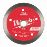 MILWAUKEE ELECTRIC TOOL CORP Diamond Max Continuous Tile Diamond Saw Blade, 4.5 In. TOOLS MILWAUKEE ELECTRIC TOOL CORP