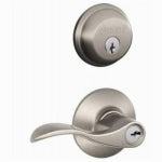 SCHLAGE LOCK Schlage FB50NVACC619 Rosette Set, Mechanical Lock, Lever Handle, Wave Design, Satin Nickel, Yes, 1 Grade, Metal HARDWARE & FARM SUPPLIES SCHLAGE LOCK