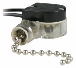 GB Gardner Bender GSW-31 Pull Chain Switch, SPST, Lead Wire Terminal, 3/6 A, 125/250 V, Functions: ON/OFF, Nickel ELECTRICAL GB