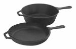 LODGE MFG Skillet/Griddle, With Lid, Seasoned Cast Iron, 10-1/4-In.