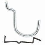 ASSA ABLOY AMERICAS RESIDENTIALI NC Pegboard Curved Angle Hook, Galvanized Steel, 1-1/2 In., 6-Pk.