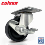 SHEPHERD HDWE. PROD., LLC. 2 in. Black Polypropylene and Steel Swivel Plate Caster with Locking Brake HARDWARE & FARM SUPPLIES SHEPHERD HDWE. PROD., LLC.