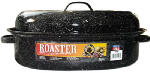 CINSA USA Granite Ware F0508-2 Roaster, 10 lb Capacity, Porcelain/Steel, Black, Dark Enamel, 15 in L, 10 in W, 6-1/4 in H HOUSEWARES CINSA USA