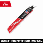 MILWAUKEE ELECTRIC TOOL CORP Sawzall The Torch Reciprocating Saw Blade, Carbide Teeth, 8 TPI, 6 In. TOOLS MILWAUKEE ELECTRIC TOOL CORP