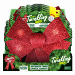 SHAWSHANK LEDZ LED Twinkling Light Christmas Bow, Timer, 11 x 17 In.