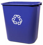 RUBBERMAID Rubbermaid FG295673BLUE Deskside Waste Basket, 28.125 qt Capacity, Polyethylene, Blue CLEANING & JANITORIAL SUPPLIES RUBBERMAID