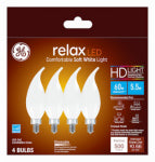 GE GE Industrial Solutions 36986 LED Bulb, Decorative, 500 Lumens, 5.5 W, CAC Lamp, E12 Lamp Base, Dimmable, Frosted ELECTRICAL GE