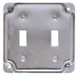 RACO INCORPORATED Flat Corner Double Toggle Switch Box Cover, 4 In. Square ELECTRICAL RACO INCORPORATED
