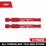 MILWAUKEE ELECTRIC TOOL CORP Diamond Max Hole Saw Bits, Diamond Grit, 1/4 In., 2-Pk.