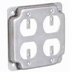 RACO INCORPORATED Flat Corner Square Double Duplex Receptacle, 4 In. ELECTRICAL RACO INCORPORATED