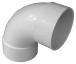 IPEX USA LLC-CANPLAS IPEX 414163BC Sewer Long Turn Sweep Pipe Elbow, 3 in, Hub, 90 deg Angle, PVC, White PLUMBING, HEATING & VENTILATION IPEX USA LLC-CANPLAS