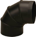 IMPERIAL Imperial BM0016 Stove Pipe Elbow, 90 deg Angle, 8 in, 24 Gauge, Steel, Black, Matte PLUMBING, HEATING & VENTILATION IMPERIAL