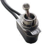 GB Gardner Bender GSW-125 Toggle Switch, 125/250 VAC, SPST, Lead Wire Terminal, Steel Housing Material, Gray ELECTRICAL GB
