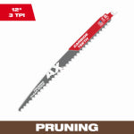 MILWAUKEE ELECTRIC TOOL CORP Sawzall Ax Pruning Reciprocating Saw Blade, Carbide Teeth, 3 TPI, 12 In.