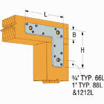 SIMPSON STRONG-TIE Simpson Strong-Tie L 66L L-Strap Tie, 14 ga Gauge, Steel, Silver, Galvanized/Zinc HARDWARE & FARM SUPPLIES SIMPSON STRONG-TIE