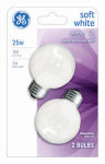 GE GE Industrial Solutions 31107 Incandescent Bulb, 25 W, G16.5 Lamp, Medium E26 Lamp Base, 180 Lumens ELECTRICAL GE
