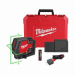 MILWAUKEE ELECTRIC TOOL CORP Rechargeable Green Cross Line & Plumb Points Laser Level