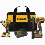 BLACK & DECKER/DEWALT 2-Tool 20-Volt Cordless Impact & Hammer Drill/Driver Combo Kit, Brushless Motor, (2) Batteries