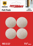 SHEPHERD HDWE. PROD., LLC. Super Sliders 1-1/2 In. Round Beige Felt Furniture Pads (16-Piece)
