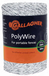 GALLAGHER POWER FENCE, Gallagher G62004 Polywire, 2 kV, Stainless Steel Conductor, Poly Insulation, White, 656 ft L HARDWARE & FARM SUPPLIES GALLAGHER POWER FENCE,