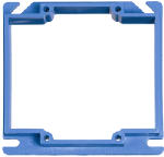CARLON Carlon A420RR Electrical Box Cover, 4 in L, 4 in W, Square, 2-Gang, Blue, PVC ELECTRICAL CARLON